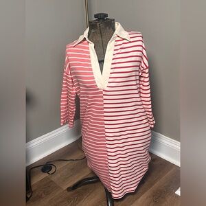 Tuckernuck Red White Striped Dress Size Small Cotton Stretch